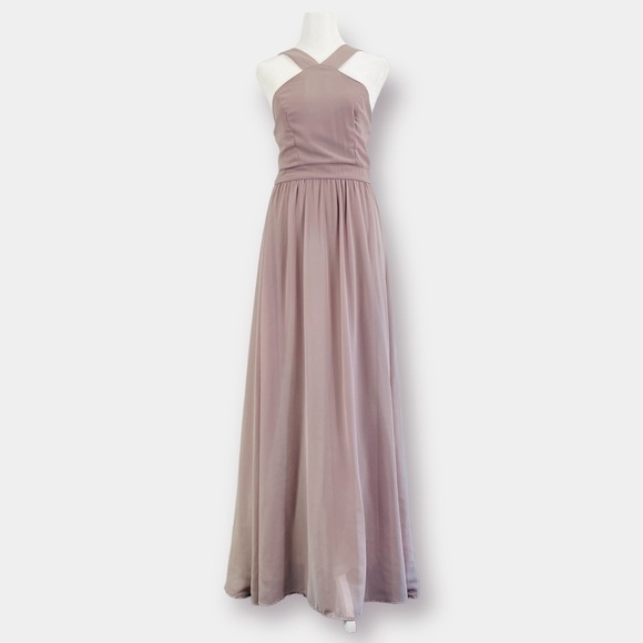 Lulu’s Air of Romance Maxi Dress Taupe Size Small - Picture 2 of 10